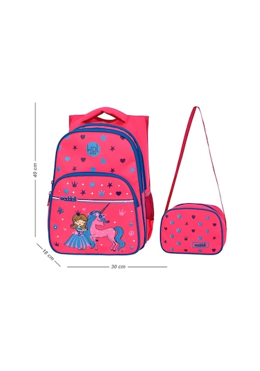 Waddell Pembe Prenses İlkokul Çantası Beslenme Çantalı 6002