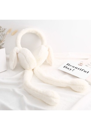 Ikkb Çocuk Kış Sıcak Sevimli Tavşan Kulaklık Beyaz