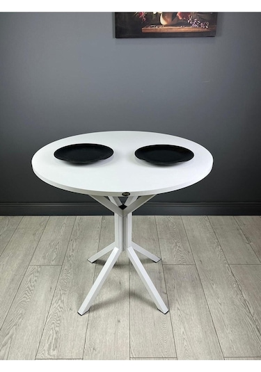 Saray Beyaz Yuvarlak Mutfak Masası Yemek Masası Balkon Masası Metal Beyaz Ayak 80 Cm Saray Beyaz Yuvarlak Mutfak Masası Yemek Masası Balkon Masası Metal Beyaz Ayak 80 Cm