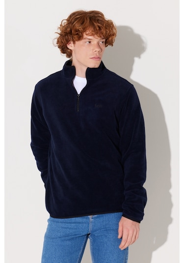Regular Fit Normal Kesim Dik Yaka Yarım Fermuarlı Lacivert Polar L212208410 Lacivert