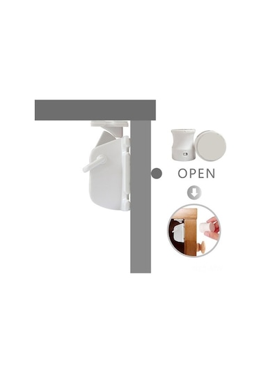 Görünmez Çocuk Güvenlik Kilitleri Mıknatıslı Kilitleme Sistemi 8 Kilit + 2 Anahtar Seti Çekmeceler, Dolaplar, Kapaklar İçin Diğer Çok Renkli