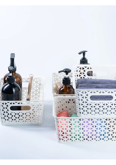 Ilan-plast Saklama Sepetleri, Sette 4 Adet, Beyaz Renk. 331612982 Süper Beyaz