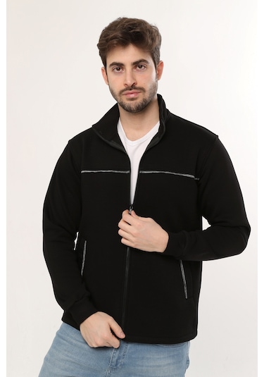 Uniprom Casual Ceket 3 İplik Şardonlu Mevsimlik Günlük Ceket Siyah