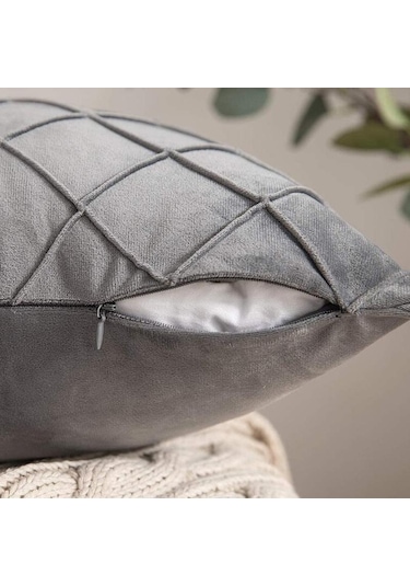 Beyaz Yenı Kadife Kareli Tartan Yastık Kılıfı 40cm/45cm/50cm/55cm/60cm 40 40 Cm
