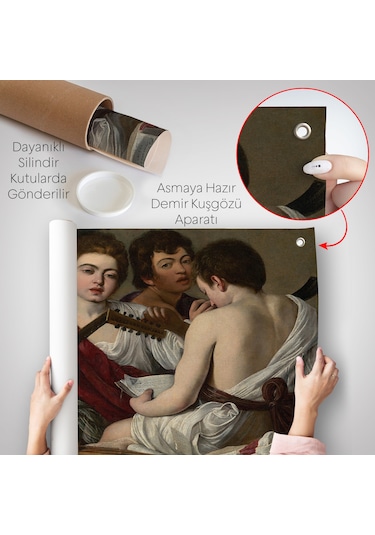 Caravaggio - Müzisyenler Duvar Örtüsü - The Musicians-7144