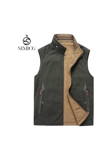 Yeşil Erkek Yelek Doğa Sporları Ters Çevrilebilir Yelekler 2xl Yeşil