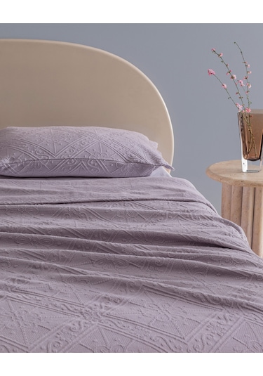 Madame Coco Marjolaina Çift Kişilik %100 Pamuk Yatak Örtüsü - Açık Mürdüm Çok Renkli