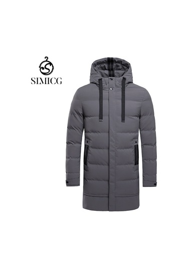 Yeni Erkek Kapüşonlu Orta Boy Şişme Mont Gri