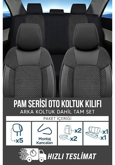 Pam Serisi Oto Koltuk Kılıfı Siyah