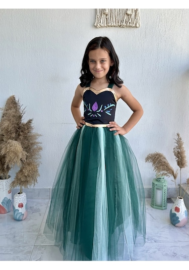 Anna Kız Çocuk Kostümü Yeşil