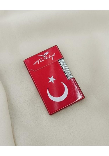 Çakmak Metal Gazlı Doldurulabilir Çakmak Ay Yıldız İşlemeli 17677