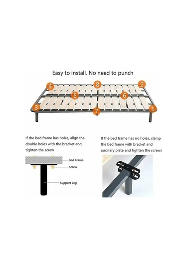 Novahub Yükseklik Ayarlanabilir Karyola Ayağı, Yatak Merkez Desteği, Alüminyum, Paslanmaz, Kolay Kurulum -