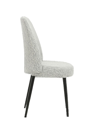 Upmall Jakarlı Oval Sandalye Kılıfı,sandalye Örtüsü Krem 6 Adet