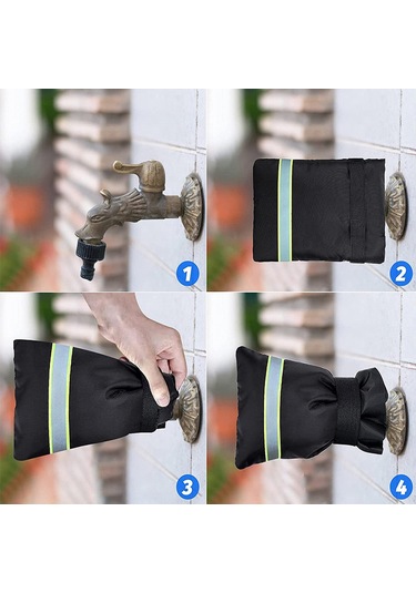 Suntek 2 Adet Dış Mekan Musluk Kapağı Çorapları Bahçe Kapakları Siyah