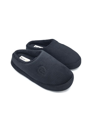 Shoemio Bogart Siyah Erkek Ev Terliği Siyah