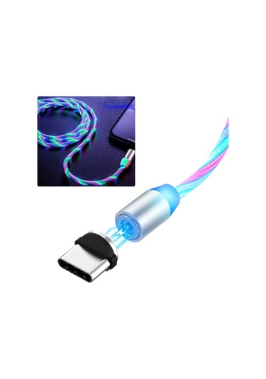 Yaratıcı 360 Adsorpsiyon Üç Renk Saleti Tip-c Manyetik Şarj Kablosu