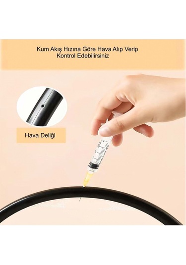 Plentiful Hareketli 3d Kum Saati 30cm Büyük Boy Mavi Yuvarlak 12inch Cam Dekoratif Sanatsal Rahatlatıcı