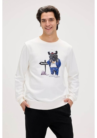 Bad Bear Panther Crewneck Off White Erkek Beyaz Bisiklet Yaka Sweatshirt 001 Beyaz Bad Bear Panther Crewneck Off White Erkek Beyaz Bisiklet Yaka Sweatshirt 001 Beyaz