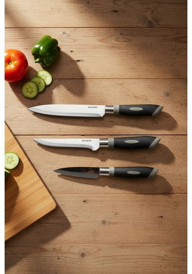 Bernardo Blade 3 Parça Gurme Fileto Seti Siyah -  Gümüş