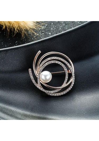 Gümüş Kadın Broş Pin Sahte İnci Taklidi Zarif Kazak Şal Atkılar Klip Göğüs Pin Charm Elbise Dekorasyon Giyim Süsleme Düğün Parti Takı Gümüş