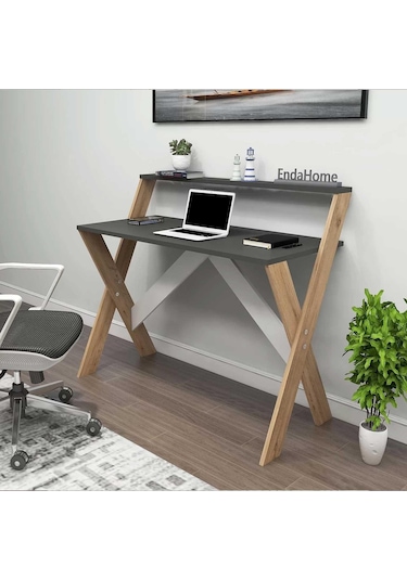 Reyo Home Enda X Ayaklı Ders Çalışma Masası 50x90cm Çam-antrasit Çam - Antrasit