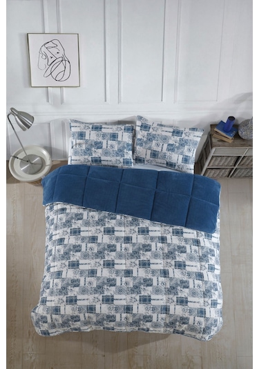 Formeya Mavi Tek Kişilik Wellsoft Yorgan Yastık Kılıflı