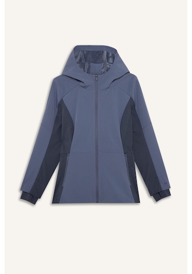 Defacto Su İtici Slım Fıt Kapüşonlu Fermuarlı Softshell Mont G0237ax26spın50 İndigo-ın50 Defacto Su İtici Slım Fıt Kapüşonlu Fermuarlı Softshell Mont G0237ax26spın50 İndigo-ın50