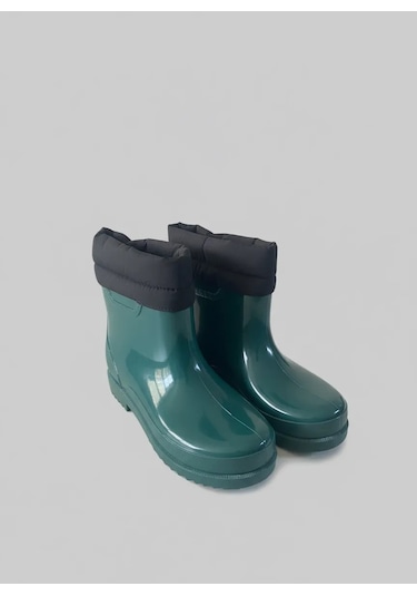 Konçlu Peluşlu Unisex Potin Kadın Yağmur Botu 36-40 Yeşil Yeşil