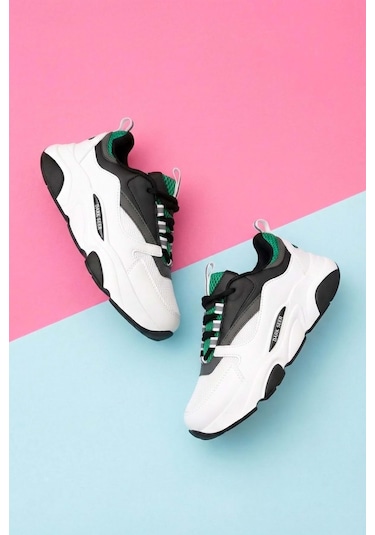 Dark Seer Kids Ds E 1838 Sneaker 2025 Çocuk Beyaz-yeşil