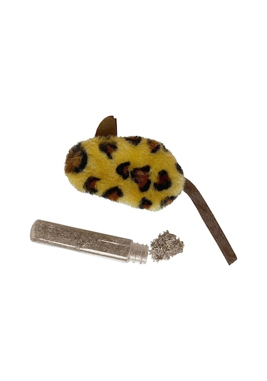 Markapet Kedi Oyuncağı Leopar Desenli Peluş Fare 6-10-18 cm