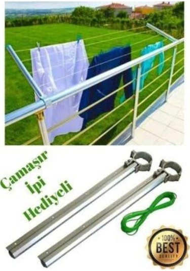 Alüminyum Balkon Çamaşır Askılığı Çamaşır Kurutmalık Takılabilir Küpeşte Kurutma Gri