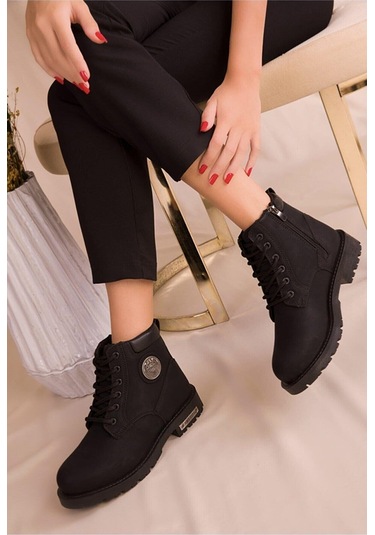 Konfores 1386 Unisex Anatomik Tabanlı Spor Bot - Nkt01386-siyah-3 Siyah