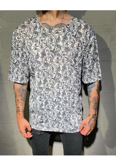 Insane Minds Floral Desen Baskılı Oversize Tişört Çok Renkli
