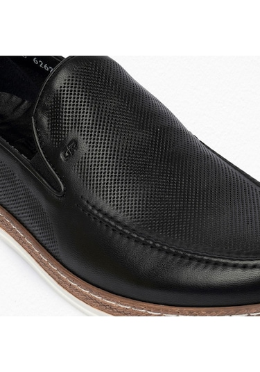 Greyder 62624 Erkek Hakiki Deri Baskılı Lastikli Casual Urban Ayakkabı Siyah