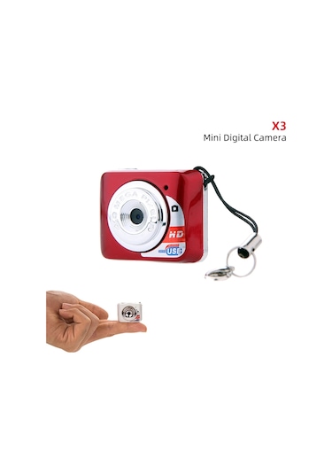 X6 Taşınabilir Ultra Mini Yüksek Yoğunluklu Dijital Kamera Mini Dv Desteği 32gb X3 Red With 16gb Tf Card X3 Red