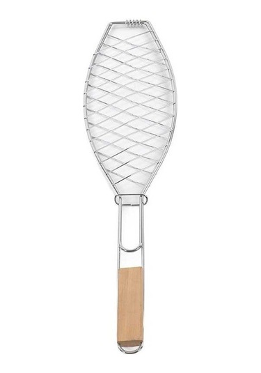 Besthome1 Çelik Işınlı Mangal Sepeti, Ahşap Kollu, Kompakt Depolama, Farklı Yemekler İçin Dışarıda Mangal Yapmak İçin Uygun Çok Çok Renkli