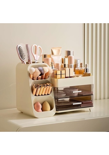 Büyük Kapasiteli Çekmeceli Makyaj Düzenleyici Krem