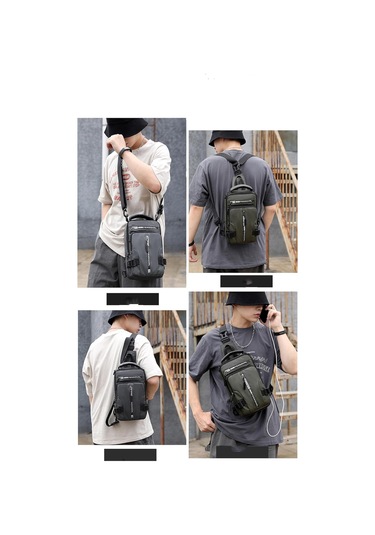 Moveevo Erkek Usb Şarjlı Sırt Çantası, Su Geçirmez Nilon, Çoklu Cepli, Kol/omuz Taşıma, Seyahat/moda, Yeşil Yeşil