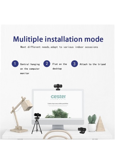 Sones C5 4 Milyon Piksel Otomatik Odaklama 2k Full Hd Web Kamerası 360 Derece Dönme Usb Sürücüsüz Canlı Yayın Web Kamerası Mikrofonlu
