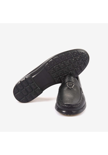 Kemal Tanca Hakiki Deri Erkek Günlük Ayakkabı Gr1532 Siyah