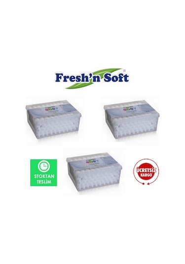 Fresh'N Soft Bebek Kulak Çubuğu Dikdörtgen 60'Lı x 3 Kutu