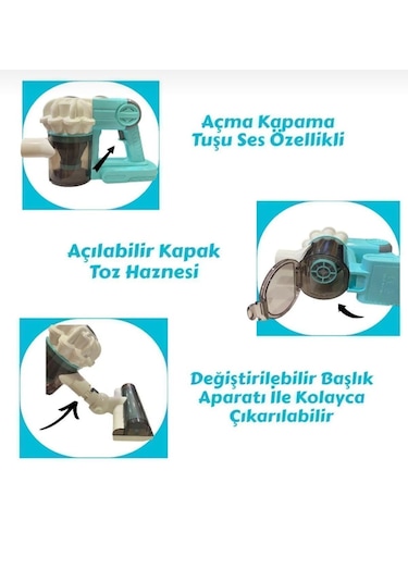 Pilli Sesli Model Çekme Özellikli Dikey Süpürge 75 Cm-vakumlu Sü