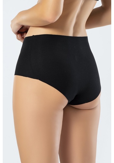 Türen Kadın Lazer Kesim Pamuklu Yüksek Bel Hipster Külot 911/siyah 001