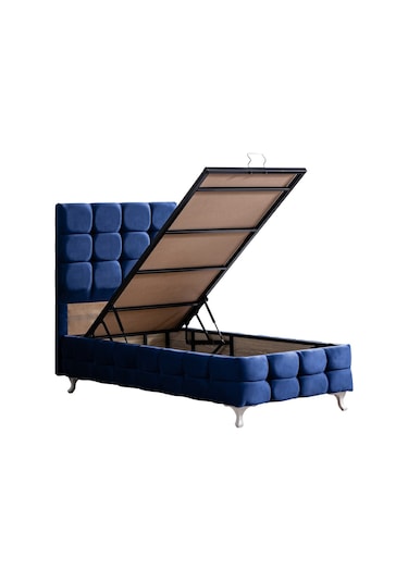 Setaymobilya Baza, Duke Lux Lacivert Tek Kişilik Baza+Başlık + Ortopedik Yatak