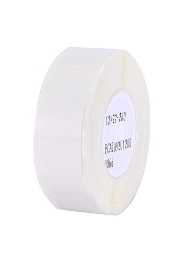 Moveevo Beyaz Termal Etiket Kağıdı, 12x22mm, 260 Adet, Suya Dayanıklı, Otomatik Yapışkan, Renksiz, Ev/ofis/mağaza Kullanıma Uygun 1 Rulo