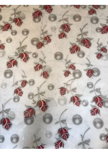 Polset Şeffaf Desenli Masa Örtüsü 80Cm X 140Cm 1.8Mm Pvc Masa Ört