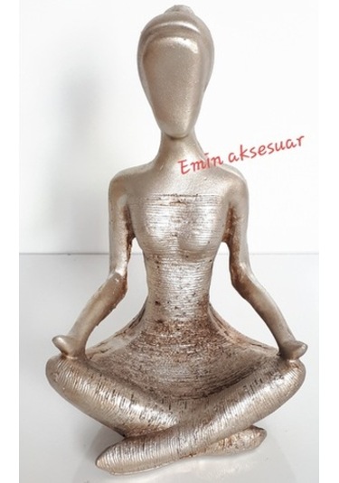 Yoga Yapan Kadın 3 Lü Set Küçük Dekoratif Hediyelik Obje Gri