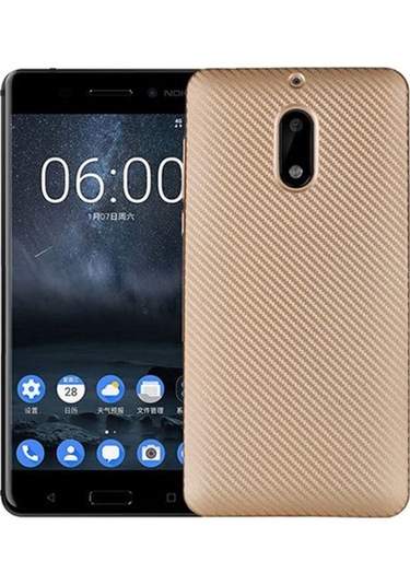 Fitcase Nokia 6 Carbon Desen Arka Kapak Gold 200043526
