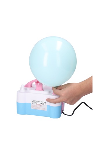 Symbee Ev Ve Parti Kullanıma Uygun 600w Hızlı Balon Şişirici, İki Ağızlı Elektrikli Pompa, 220v Avrupa Standartı, Pembe-beyaz