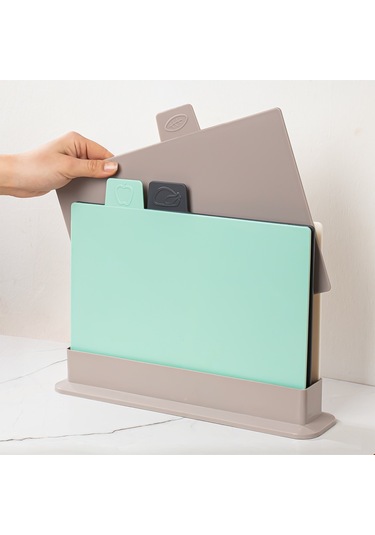 Porsima 1164 Cappuccino Asıa 4'lü Kesme Tahtası Sebze, Et Ve Ekmek Kesme Tahta Seti Çok Renkli